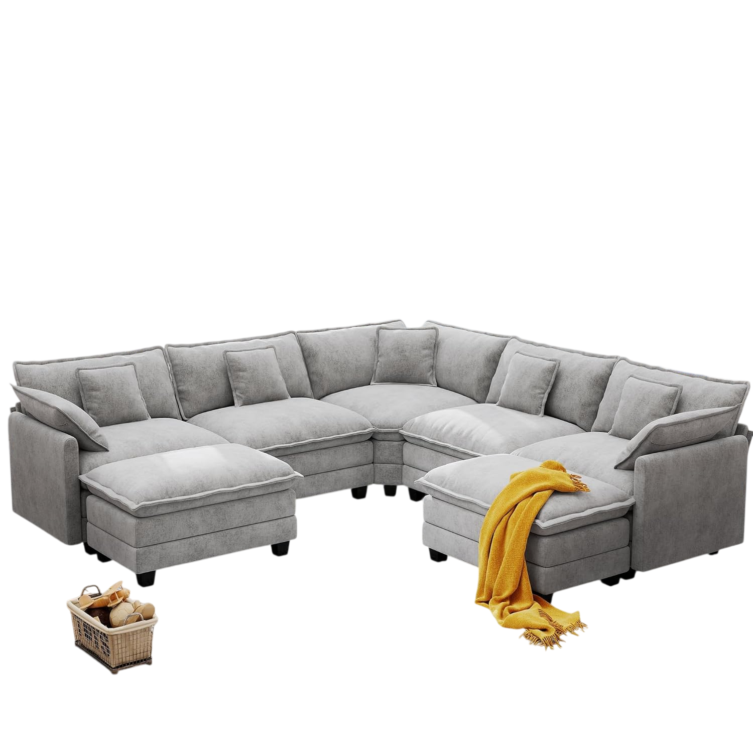 113.8" Modular Sectional Sofa
